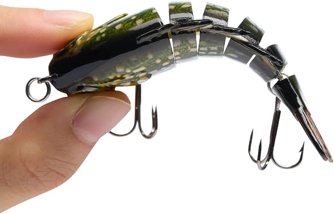 BASSDASH SwimPanfish Multi Jointed Panfish Bluegill Swimbaits Hard Topwater Bass Lures Fishing Lure Crank Saltwater 3.5in/0.85oz