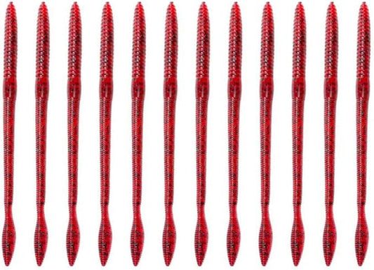 Strike King Lures FIN5-85 KVD Finesse Worm Soft Lure, 5"" Body Length, Red Bug, per 15", one Size