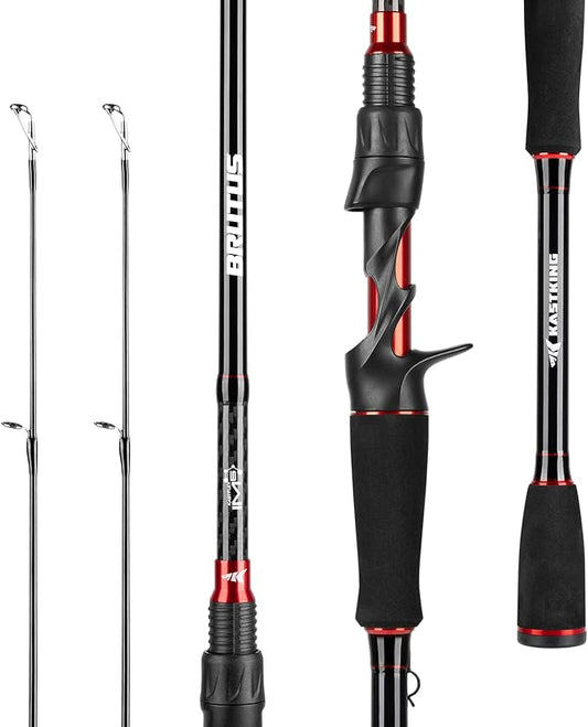 KastKing Brutus Spinning Rods & Casting Fishing Rods, IM6 Graphite Blanks, 2-Piece Rods with Extra Tip Section, PTS Power Transition System, No-Slip Grip, Hook Keeper