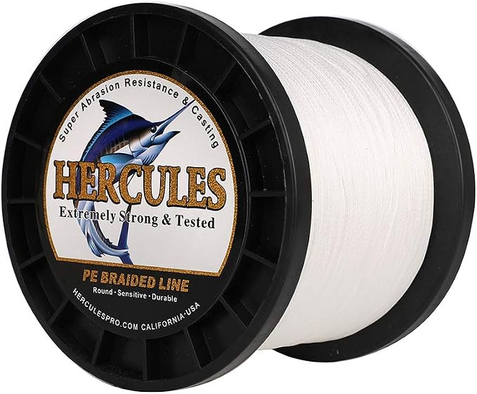 HERCULES Cost-Effective Super Cast 8 Strands Braided Fishing Line 10LB to 300LB Test for Salt-Water,109/328/547/1094 Yards(100M/300M/500M/1000M),Diam.#0.12MM-1.2MM,Hi-Grade Performance,Variety Colors