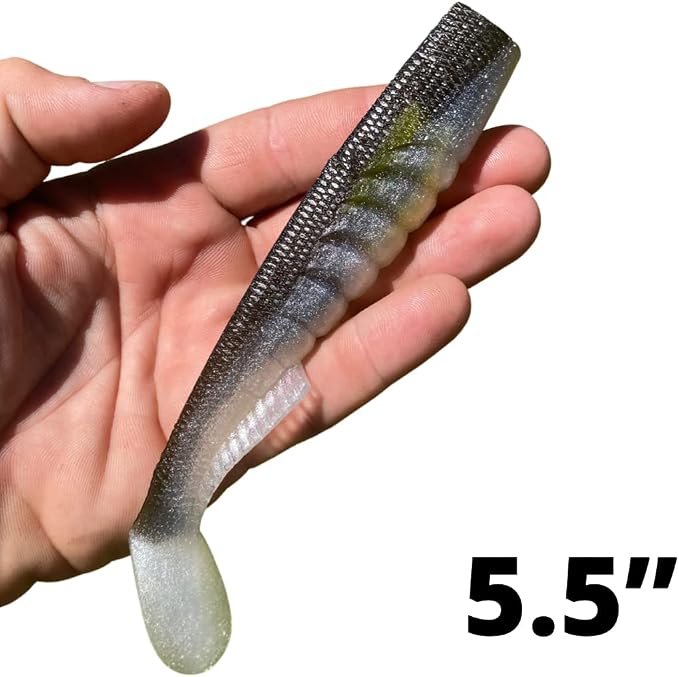 Extreme Paddle Tail Swim Baits - Soft Plastic Swimbaits, Premium Paddle Tail Swimbaits for Bass Fishing, Great Action Lifelike Saltwater Soft Swimbait Shad Lure