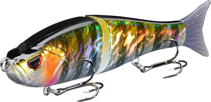 Bassdash SwimShad Glide Baits Jointed Swimbait Bass Pike Salmon Trout Muskie Fishing Lure,3-Pack