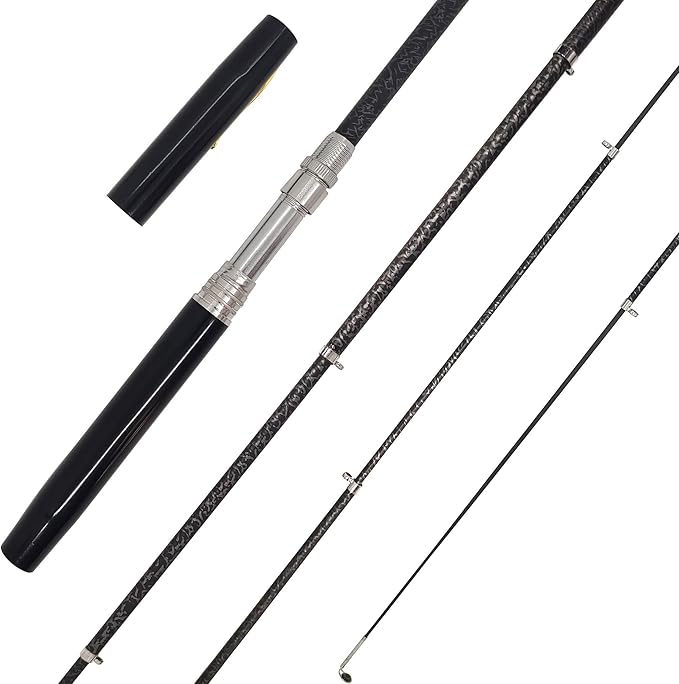 Portable Small Pen Fishing Rod Spinning Reel Combos, 38" 55" Compact Telescopic Fish Pole Kits for All Season Fishing in Rivers, Lakes, Ice, etc.