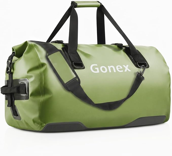Gonex 40L 60L 80L Extra Large Waterproof Duffle Travel Dry Duffel Bag Heavy Duty Bag with Durable Straps & Handles for Kayaking Paddleboarding Boating Rafting Fishing