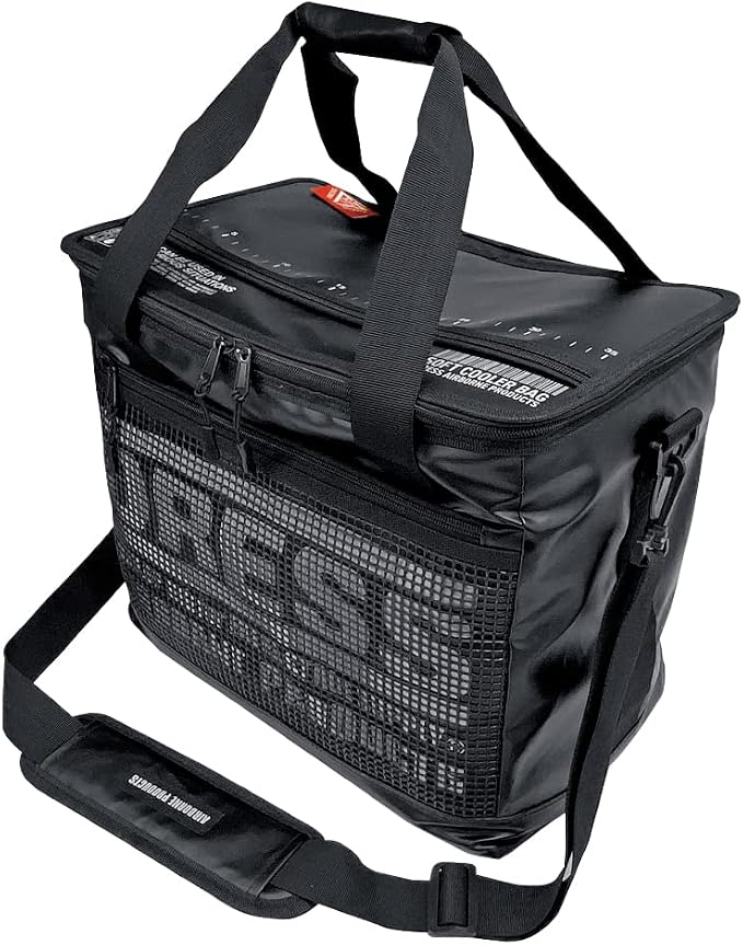 DRESS Tackle Cooler Bag, 6.6 gal (21 L), Stealth Black, Perfect for Buckan Plus, Shoulder Strap Included, Fishing, Cold Retention, Strong, Soft, Foldable