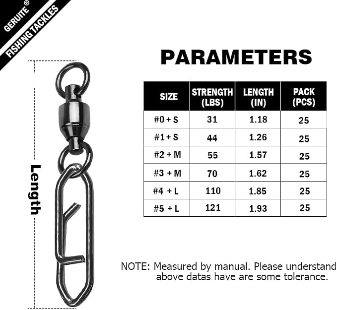Snap Fishing Swivels Ball Bearing Swivel High Strength Fishing Swivels Saltwater Stainless Barrel Swivel for Freshwater