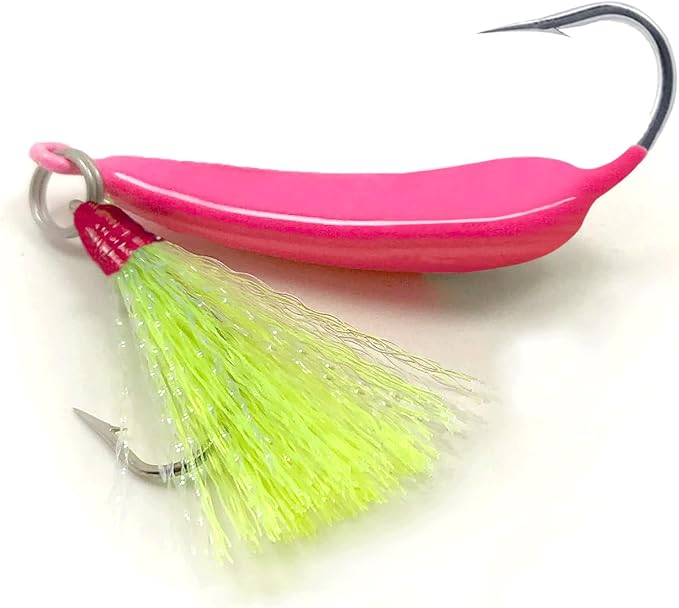 5 Pack Fishing Jig Heads, Swimbait Jigs Pompano Jigs with Teaser Hooks, Surf Fishing Jigs Saltwater Jig Heads Stand Up Jig High Carbon Steel O'Shaughnessy Hooks jigs