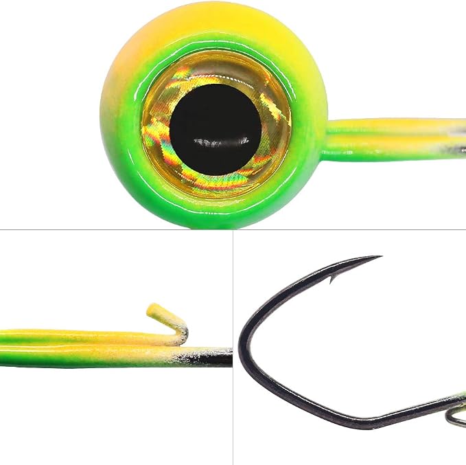 Crappie Jig Heads Kit With Underspin Spinner Blade, Lures and Jigs for Fishing - 30 & 50 Pack, 1/8, 1/16, 1/32 oz