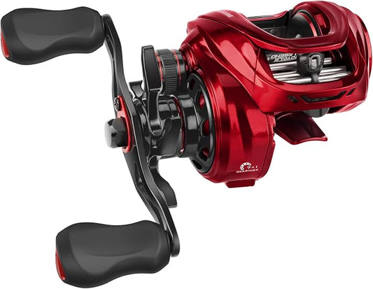 KastKing Royale Legend Glory Baitcasting Fishing Reel, Halo XII Magnetic Braking System Baitcaster Reel, 16 lbs of Smooth Drag, 8.0:1 High-Speed Gear Ratio, DTCC Line Guide, Palm Perfect Design