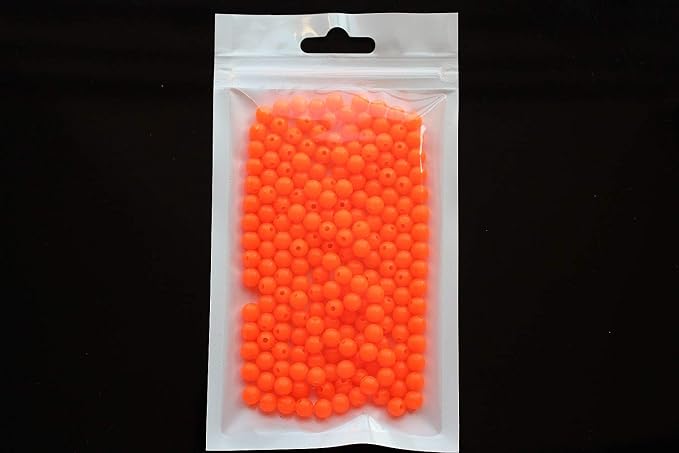 Tigofly 200 pcs/lot Plastic 5.7mm Round UV Hot Orange Fishing Beads Hard Floating Bobber Bulk Beads Fishing Accessories