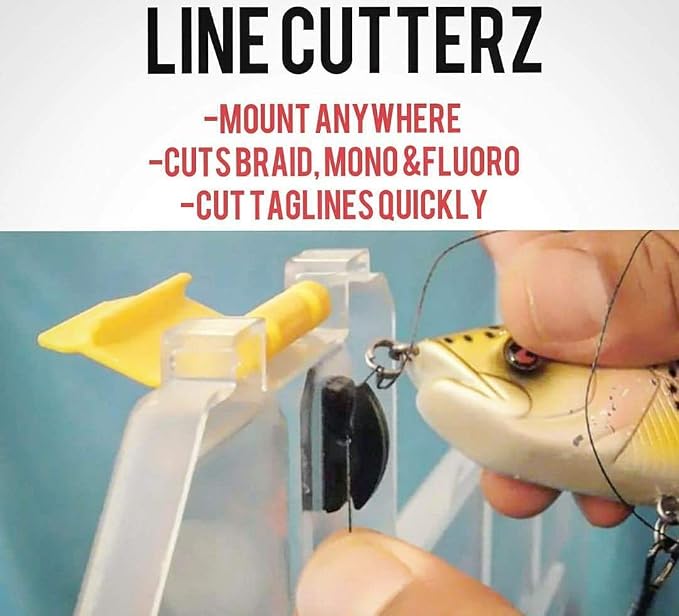 LINE CUTTERZ Patented Stainless Steel Flat Mountable Quick Fishing Line Cutter