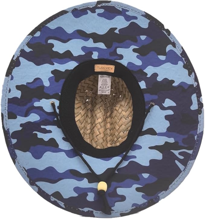Men's and Wowen's Lifeguard Straw Hat Wide Brim Beach Hat Sun Protection Outdoor Hat for Fishing Hiking