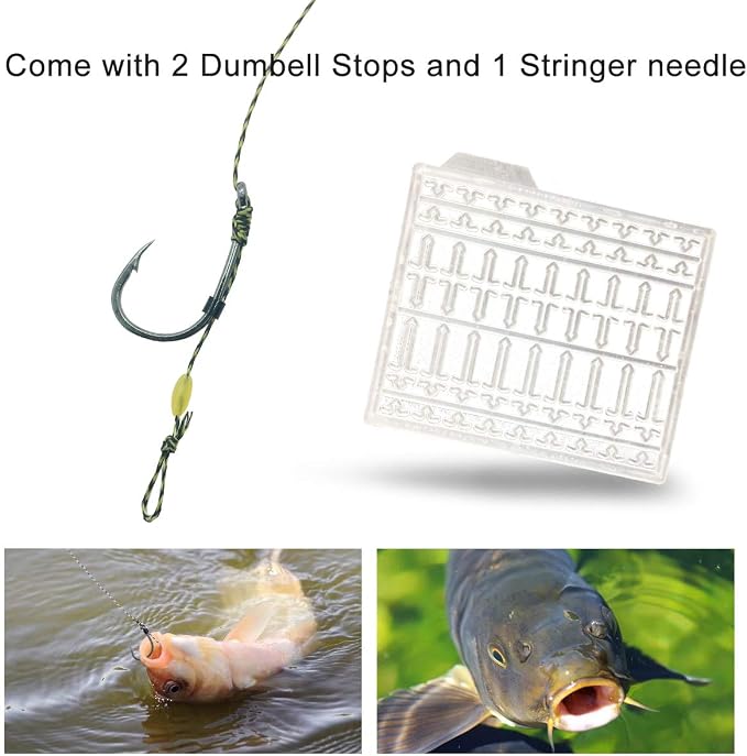 YOTO 24PCS-Carp-Fishing-Hair-Rigs,Carp Fishing Gear with Wide Gape Hook,Zig Rigs Carp Fishing Kit with Carp Accessories
