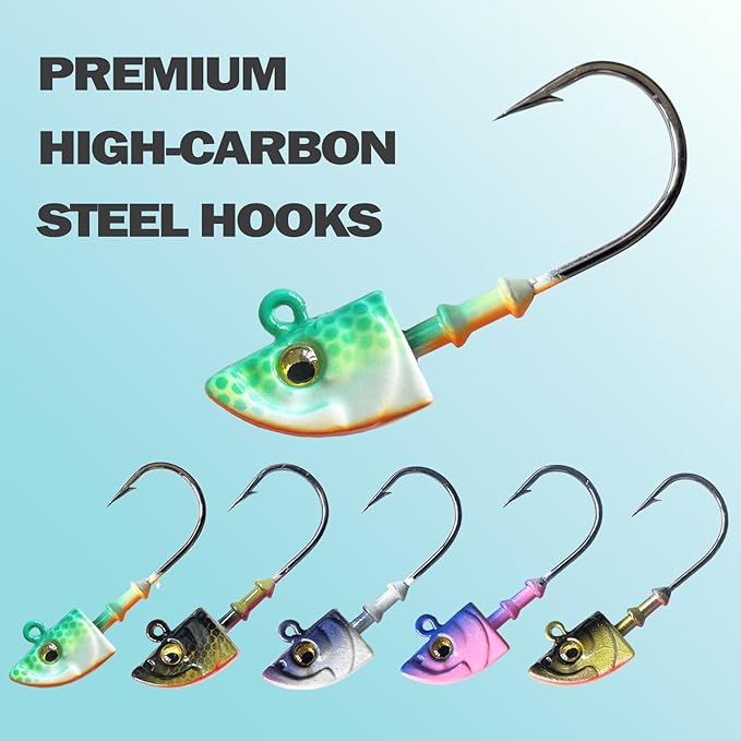 Swimbait Jig Head Swimbait Jigs with 3D Eyes Minnow Jig Heads for Fishing Saltwater 10 pcs/Set