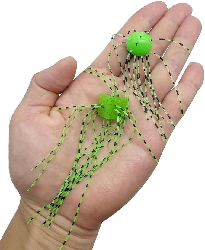 12PCS Silicone Round/Dice-Shaped Fishing Lures Handmade Floating Bass Lure with Multiple Tentacles Soft Plastic Baits for Catfish, Drop Shot, Finesse, Wacky Rig
