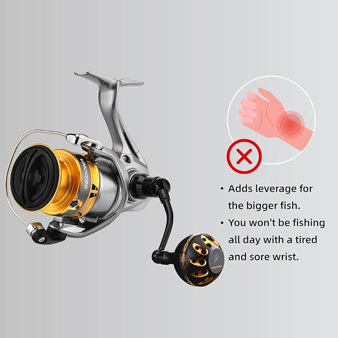 GOMEXUS Power Handle Compatible for Shimano Sedona FI Sahara FI Nexave FI Sienna FG Nasci FB Catana RC Spinning Reel Crank (Not for 22 Sahara FJ 21 Nasci FC)