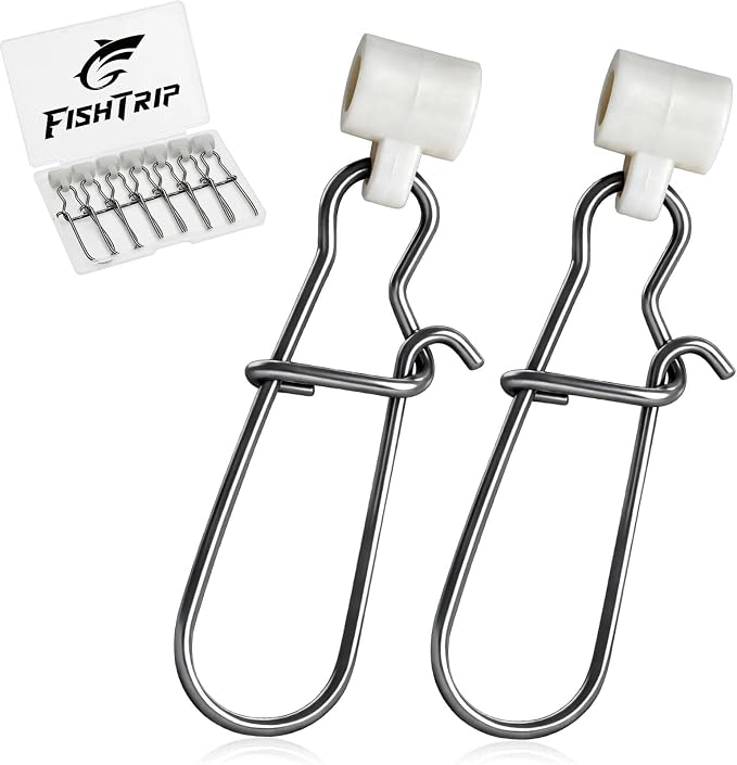 FishTrip Sinker Slides for Fishing Rigs - 25/50/100pcs Duo Lock Snaps for Fishing Line Heavy Duty Weights Sinkers Saltwater Connector Accessories