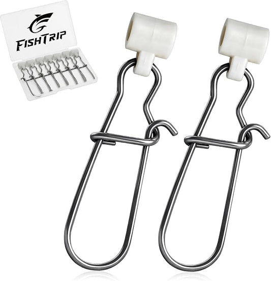 FishTrip Sinker Slides for Fishing Rigs - 25/50/100pcs Duo Lock Snaps for Fishing Line Heavy Duty Weights Sinkers Saltwater Connector Accessories