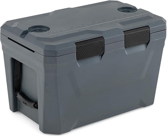 COSTWAY Insulated Portable Cooler, Hard Shell Ice Chest w/ 2 Cup Holders, Bottle Opener, Drain Plug, 3-Day Ice Retention, Outdoor Leak-Proof Dry Box for Beach, Camping, Fishing, Picnic