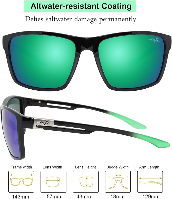 INFI Fishing Polarized Sunglasses for Men Driving Running Golf Sports Glasses Square UV Protection Designer Style Unisex