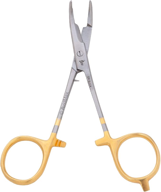 Dr. Slick Scissor Clamp, 5-1/2", Gold Loops, Curved, 1/2