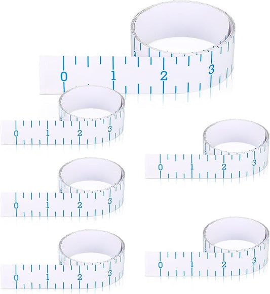 6 Pcs Fish Ruler Decal Fish Measuring Tape Sticker for Boat Adhesive Fishing Ruler Transparent Waterproof Fish Sticker Clear Tape Measure for Boats Kayak Net Gaff Fishing Accessories