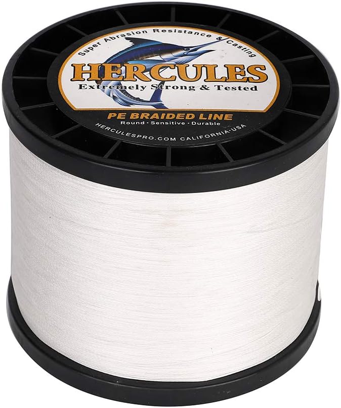 HERCULES Cost-Effective Super Cast 8 Strands Braided Fishing Line 10LB to 300LB Test for Salt-Water,109/328/547/1094 Yards(100M/300M/500M/1000M),Diam.#0.12MM-1.2MM,Hi-Grade Performance,Variety Colors