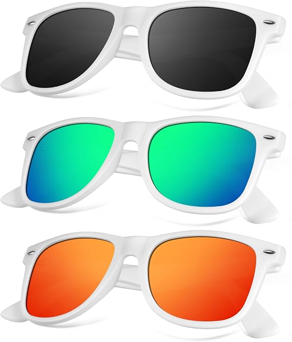 KALIYADI Polarized Sunglasses for Men and Women Matte Finish Sun glasses Color Mirror Lens UV Blocking (3 Pack)