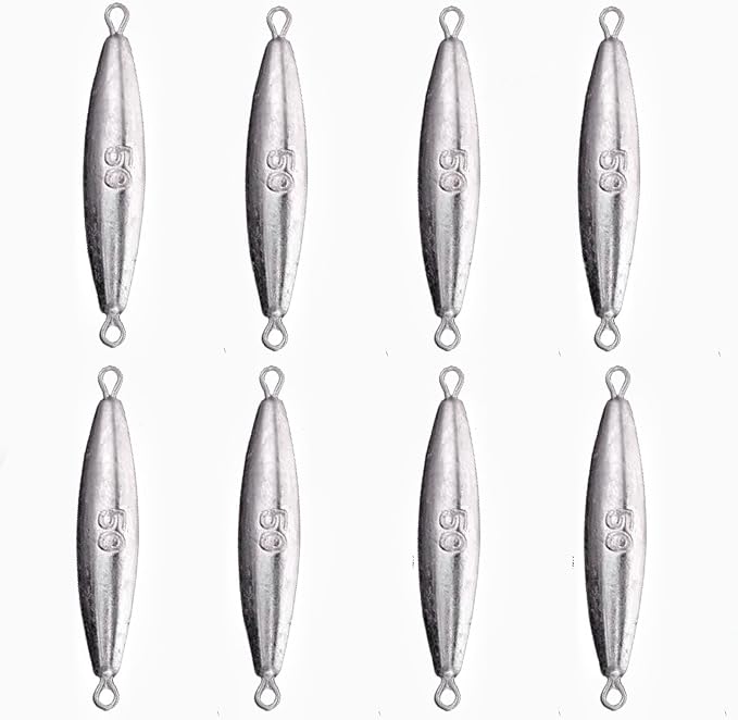 10PCS Fishing Weights Torpedo Sinkers Inline Trolling Sinkers Weights Kit Fishing Sinkers Catfishing Sinkers Saltwater Fishing Torpedo Weights Double Ring Sinkers - 1oz(30g)