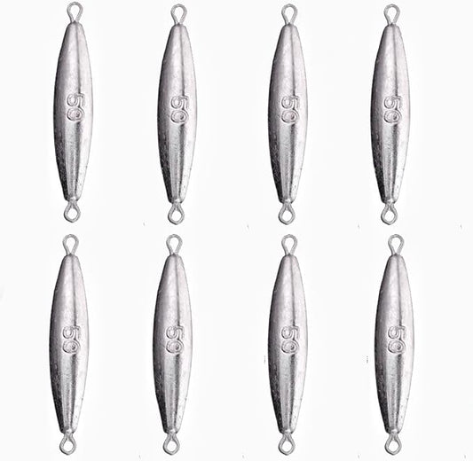 10PCS Fishing Weights Torpedo Sinkers Inline Trolling Sinkers Weights Kit Fishing Sinkers Catfishing Sinkers Saltwater Fishing Torpedo Weights Double Ring Sinkers - 1oz(30g)