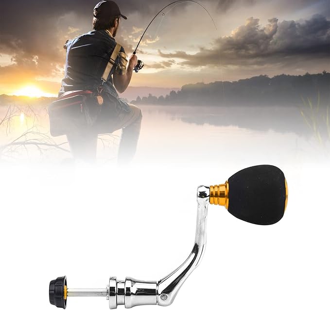 Ejoyous Fishing Reel Handle Replacement, Reel Replacement Power Handle, Metal Hex Trunk Rocker Arm Grip, Fishing Spin Reel Handle Grip Power Handle Reel Accessory