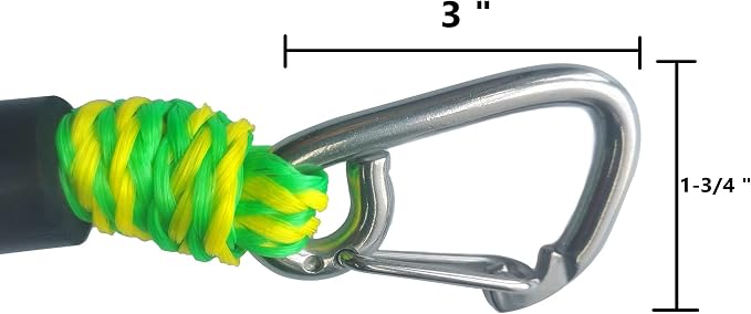 Bungee Dock Line with Double 316 Stainless Steel Clips Floatable Mooring Rope Boat Snubber Docking Rope for PWC, Boat Accessory for Kayak, Watercraft, Bass Boat, SeaDoo, 4FT, 2 Pack