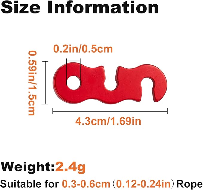 SATINIOR 20 Pieces Guyline Tensioner Aluminum Alloy Tent Cord Paracord Tensioner Guy Line Rope Adjusters Cord Tighteners for Outdoor Tent Camping Hiking Accessories