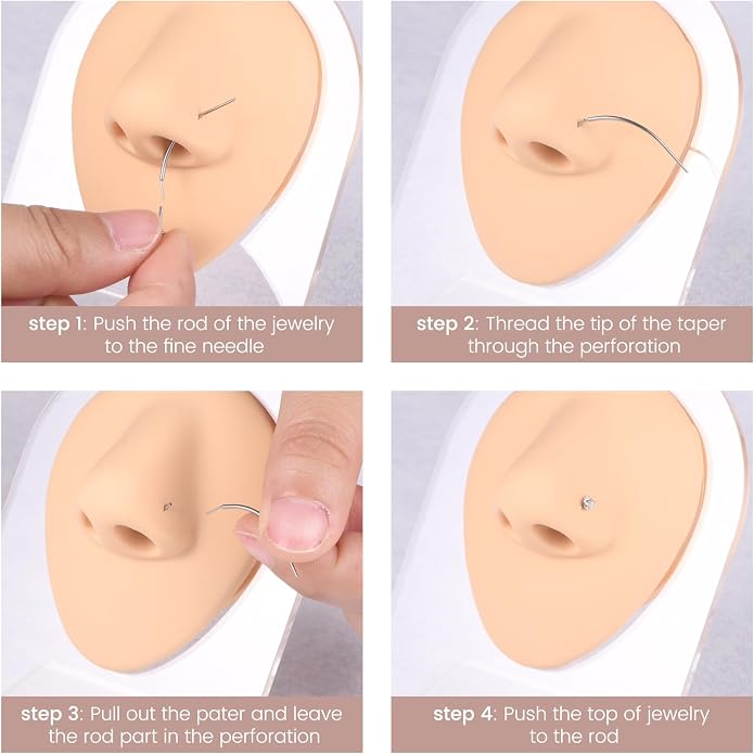 QWALIT Piercing Taper Threadless Insertion Tool - Titanium Labret Pin 16g, 18g, 20g