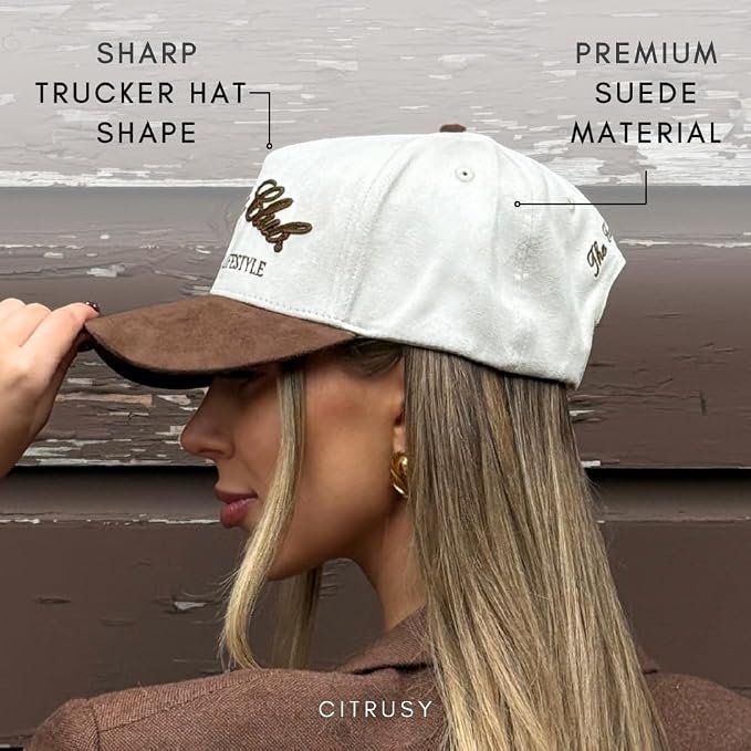 Vintage Western Trucker Hat | Men & Women | Country Cute Caps for Cowgirls Cowboys | Camo Denim Embroidered Cotton | Snapback