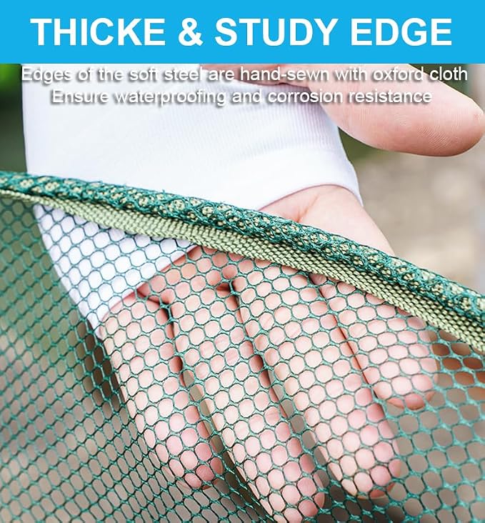 Foldable Fishing Net, Nylon Minnow Trap Crab Trap Crab Net, Drop Net for Pier Fishing, Drop Nets for Pulling Up Fish with Rope, Portable Bridge Fishing Nets for Minnows Crawfish Shrimp