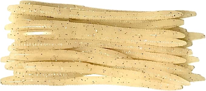 20 Pcs 6.25" Drop Shot Finesse Worms (Scented, Floats) Soft Plastic Baits for Bass Fishing