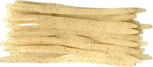 20 Pcs 6.25" Drop Shot Finesse Worms (Scented, Floats) Soft Plastic Baits for Bass Fishing