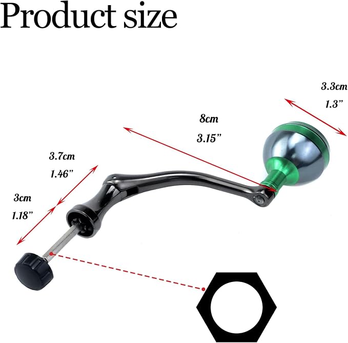 Crapyt Fishing Reel Handle Fishing Wheel Grasp Spinning Crank Handle Arm Grip Part Knob Tackle Wheel Ball Shake Rotary Knob