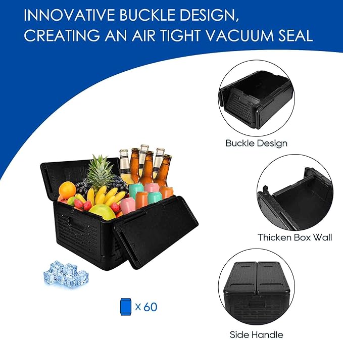 Camping Cooler, Collapsible 39L 60 Can Insulated Ice Chest, Portable Lightweight Hard Car Coolers, Large Waterproof Cooler Box Keep Cold and Warm for Camping, Hiking, Fishing, Beach-By BRILLIRARE