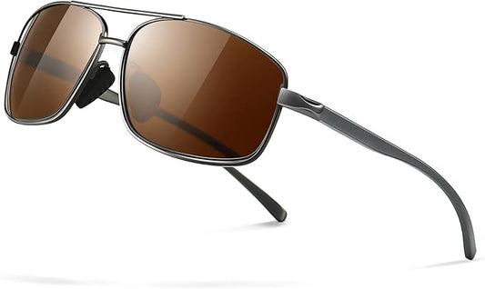 SUNGAIT Ultra Lightweight Rectangular Polarized Sunglasses Men UV400 Protection