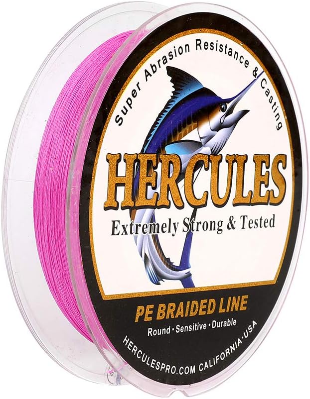 HERCULES Cost-Effective Super Strong 4 Strands Braided Fishing Line 6LB to 100LB Test for Salt-Water, 109/328 / 547/1094 Yards (100M / 300M / 500M / 1000M), Diam# 0.08MM - 0.55MM, Hi-Grade