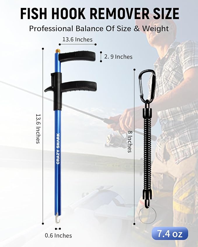 Fish Hook Remover Tool, Aluminum Fishing Hook Remover Extractor 13.6in