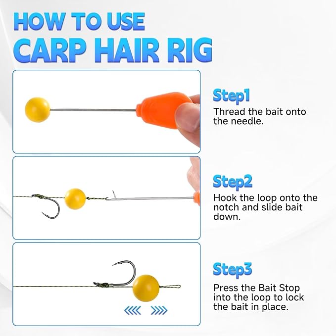65/215PCS Carp Fishing Rig Kit Hair Rigs Carp Bait Fishing Equipment Accessories #2#4#6#8