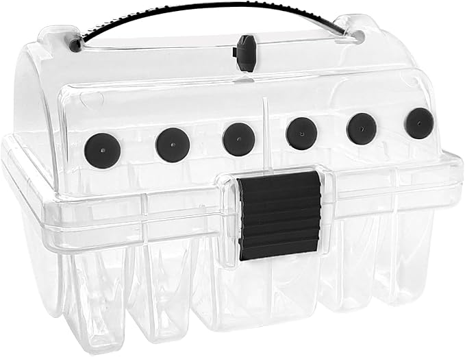 Aventik Clear Fishing Line Organizer Built-in Cutter & Silicone Holes 6C/8C Clear Tangle Free Spool Storage Box for Fishing Line Management