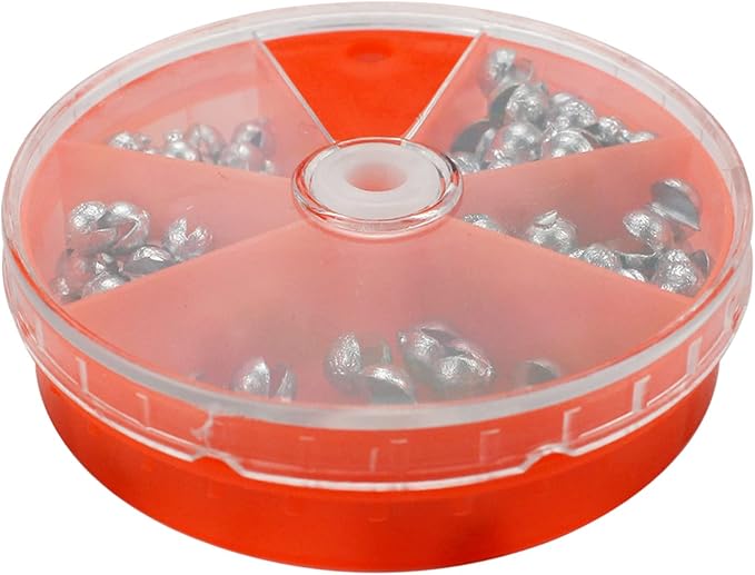 Joyiii Fishing Weights Sinkers 205pcs/100pcs Lead Split Shot Fishing Line Sinkers 5 Sizes Removable Egg Lead Assortment