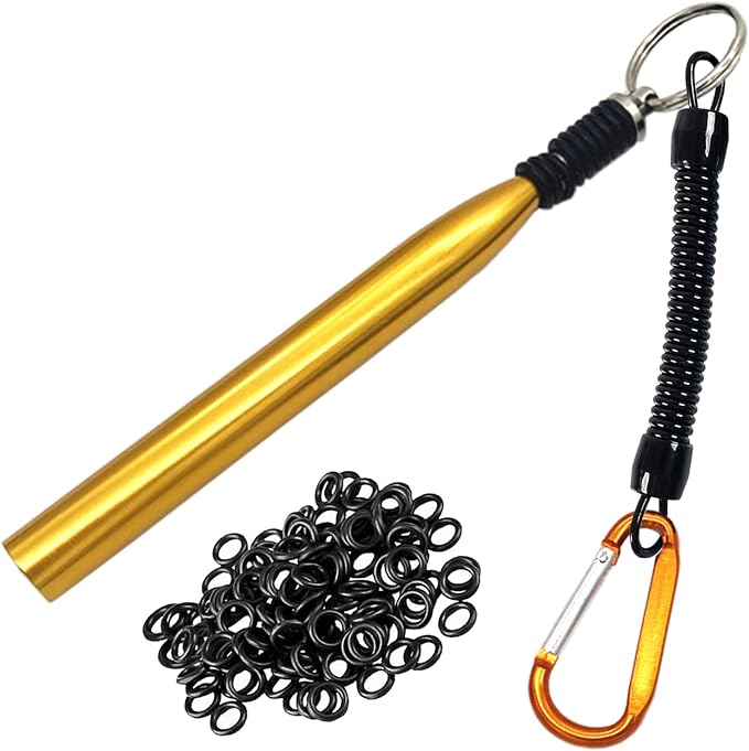 Wacky Rigging Tool, Fishing Bait Rigs, Wacky Rig Ring Tool with 70PCS Worm O-Rings, Wacky Worm Kit for Senko Neko Finesse Stick Soft Baits