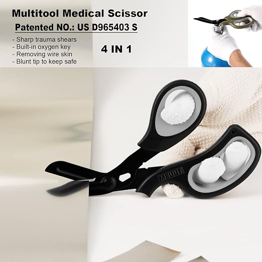 MEUUT 2 Pack Medical Scissors Trauma Shears for Left and Right Hand-8 inch Patented Bandage Scissor Heavy Duty Surgical Grade EMT Scissors for EMT Workers Doctors Nurses