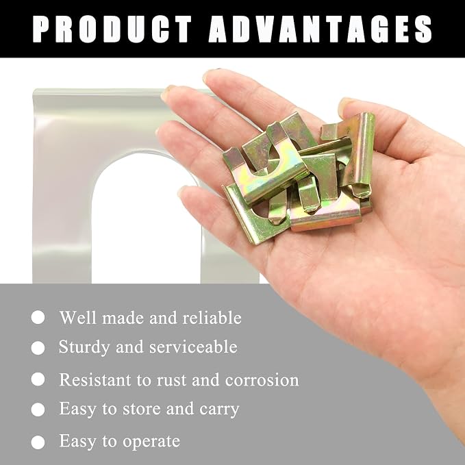 Wevdn 12 PCS Metal Brake Hose Retainer, U Shaped Brake Hose Clips Replacement Brake Hose Lock, Brake Hose Bracket Retaining Clip for Cars Trucks Motorcycles, Car Accessories (13mm)