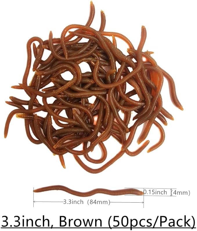 1.6in/3.3/3.9in Fishing Soft Lure Trout Worm Earthworm Bait Lifelike Fake Bloodworm Grub Worm Soft Fishing Lure Baits